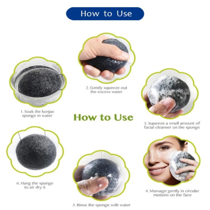TEAR Shape Konjac Sponge face and Body White Lavender Cherry Blossom Aloe Vera Set for Baby Mothers